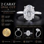 2ct Oval Cut Lab Diamond 14k White Gold