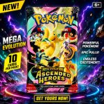 Pokémon Mega Evolution: Ascended Heroes Booster Pack – 10 Trading Cards